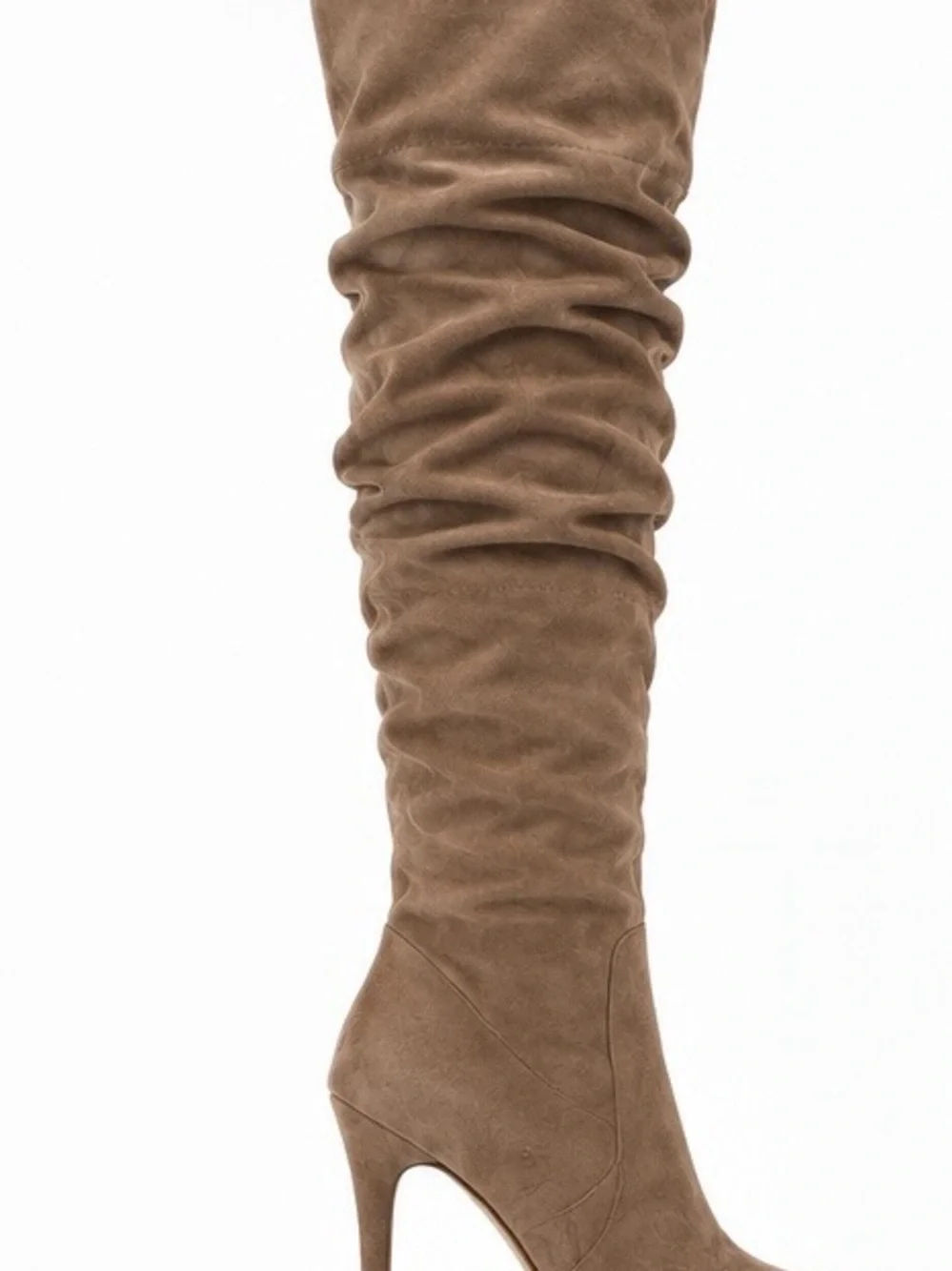 Story-101 Taupe Suede Over-the-Knee Platform Boots Size 6